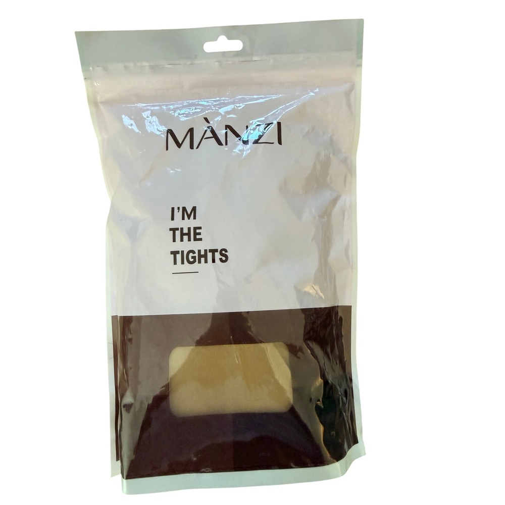 Manzi Footless Tights Womens Suntan XL 2 Pairs Opaque High Waist Hosiery